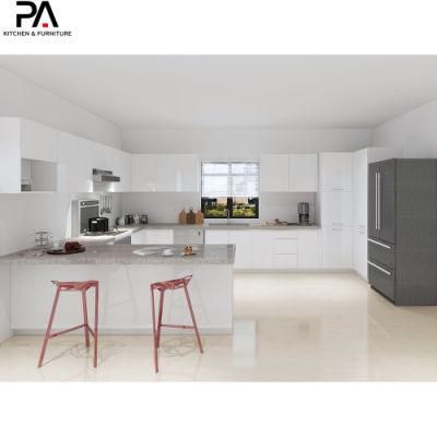 Australian Style Custom Furniture Design White Lacquer Modular Modern Kitchen Cabinets