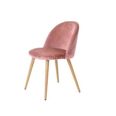 Luxury Nordic Hotel Restaurant Event Cafe Pink Velvet Fabric Dining Room Leisure Chair Home Furniture