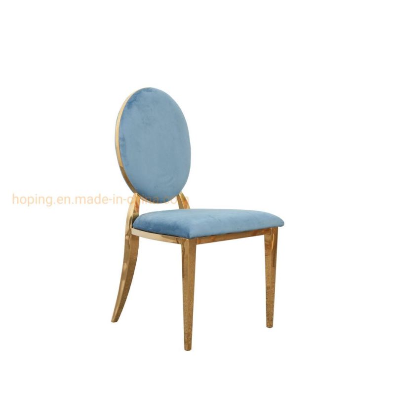 Blue Velvet Chair Small Dining Table and Chairs Antique Hotel Banquet Wedding Chairs Cheap Price Stacking Event Rental Stainless Steel Wedding Dining Chair