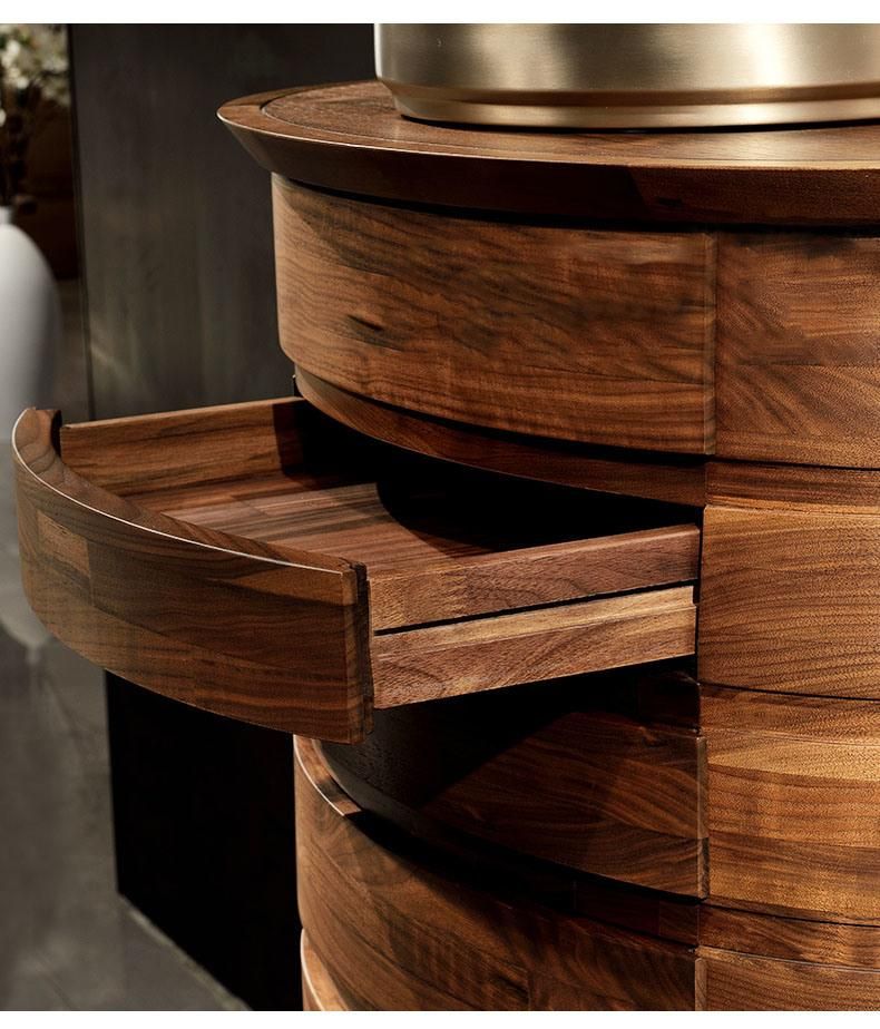 Modern and Simply Unique Design North American Black Walnut Solid Wood Cabinet for Hotel