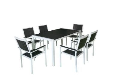 Black Color Modern Furniture Metal 7 PCS Garden Furniture Set