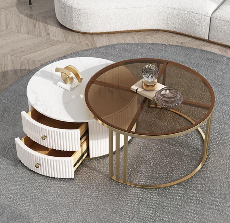 Home Furniture Round Center Table Marble Coffee Tables Modern Luxury Coffee Table for Living Room