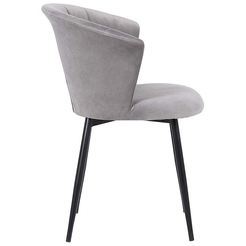 Banquet Restaurant Commercial Use Shell Backrest Grey Velvet Dining Chair