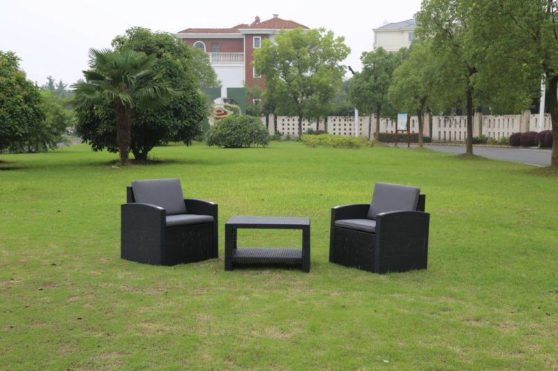 Outdoor Fur Rattan Patten Chair Armrest Coffee Table Patio Courtyard Lounge Leisure Garden Sofa Set in Home Furniture Modern Garden Sets PP Sofa Wholesale Ratta