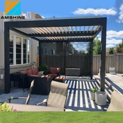 All-Season Hot Sales Customized Motorized Awning Modern Outdoor Patio Aluminum Pergola Gazebo with Glass Sides Door