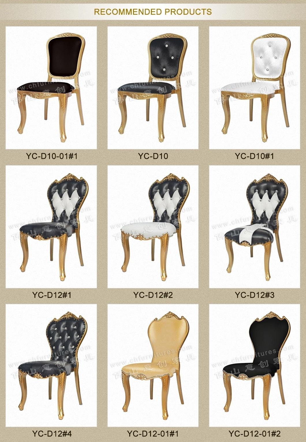 Yc-D10-01 New Style Wholesale Luxurious Gold Wedding Chairs with White Vinyl for Event