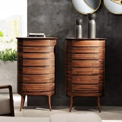 Light and Luxury Unique Design North American Black Walnut Solid Wood Cabinet for Hotel