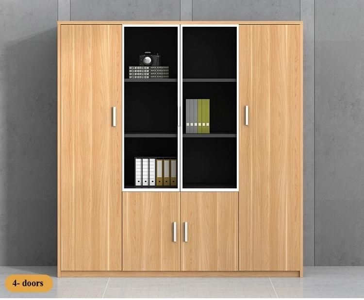 Modern Office Furniture Wooden Filling Cabinet with Glass Doors Customized