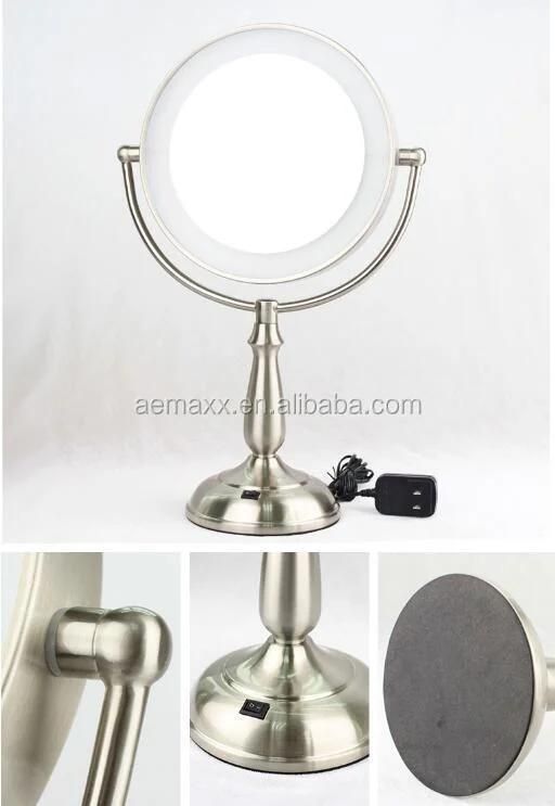 Modern Double-Sided 5X 10X Magnification LED Touch Makeup Vanity Mirror