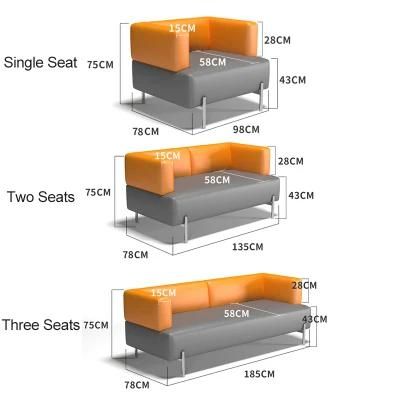 Simple Modern Style Low Price Customized Leisure Leather Office Furniture Sectional Sofa Sets