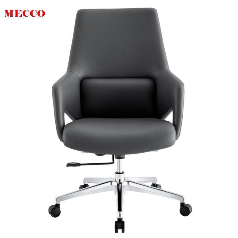 2022 Hot Sale MID Back Luxury Visitor Meeting Room Chair Genuine Leather Office Chair