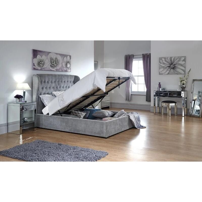 Hot Sale Factory Price Box Bed Wood Nordic Fabric Luxury Modern Beds with Storage