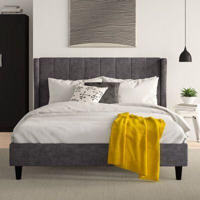 Morden Low Profile Headbord Luxury Bedroom King Velvet Bed Frame