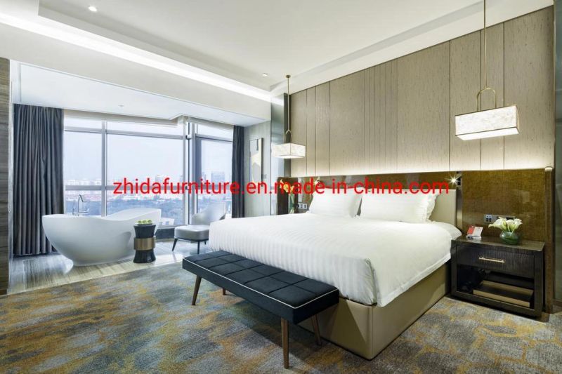 Customized Made Complete Set High Quality 4 Star Hotel Apartment Furniture Living Room Bedroom King Size Bed