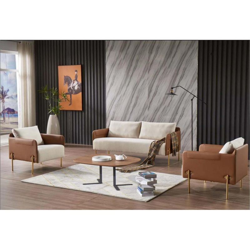 Modern Design PU Leather Sofa with Metal Leg for Office Room Furniture (SZ-SF827)