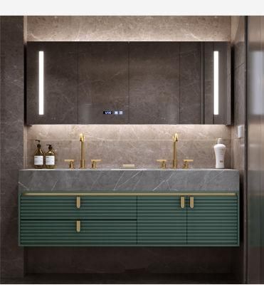 Modern Minimalist Rock Board Bathroom Cabinet Combination Smart Mirror Luxury Bathroom Vanity Cabinet