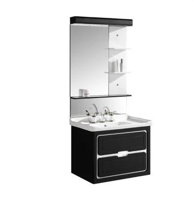 Holmine Modern Top Quality Bathroom Vanity Cabinet Solid Wood Surface Bathroom Cabinets Multi Layer Waterproof Mirror Cabinet