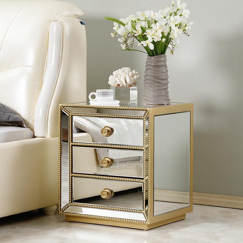 Modern fashion Design Bedside Cabinet Mirrored Furniture