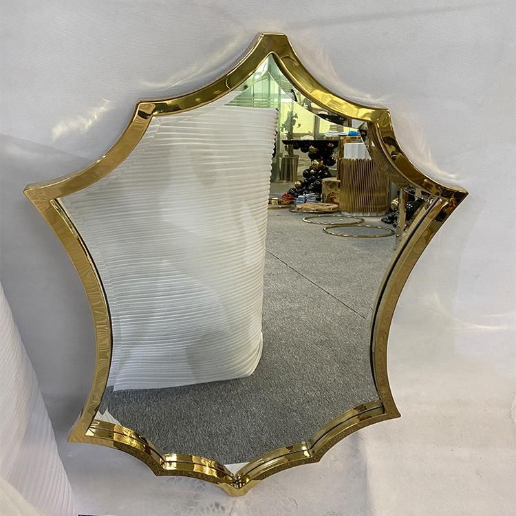 Modern Living Room Decoration Mirror Bathroom Decor Wall Mirrors Gold Frame Bathroom Mirror for Villa