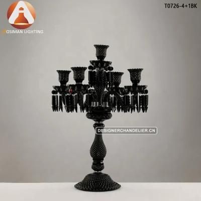 Baccarat Style Black Crystal Candelabra