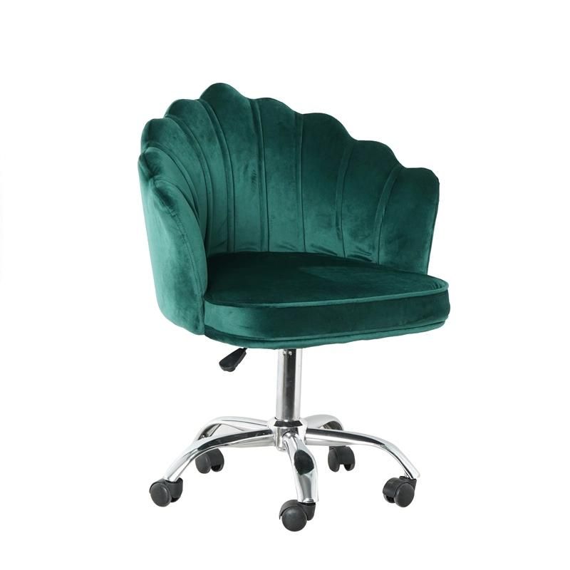 Lower Price Office furniture Chair Swivel 200 Kgs Flower Low Back Nordic Home Adjustable Computer Velvet Office Chair