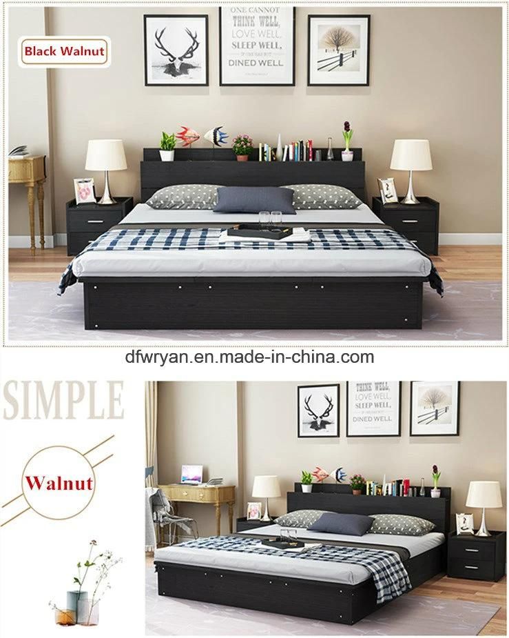 Modern Melamine MDF/Particle Board Simple Design Wooden Bed