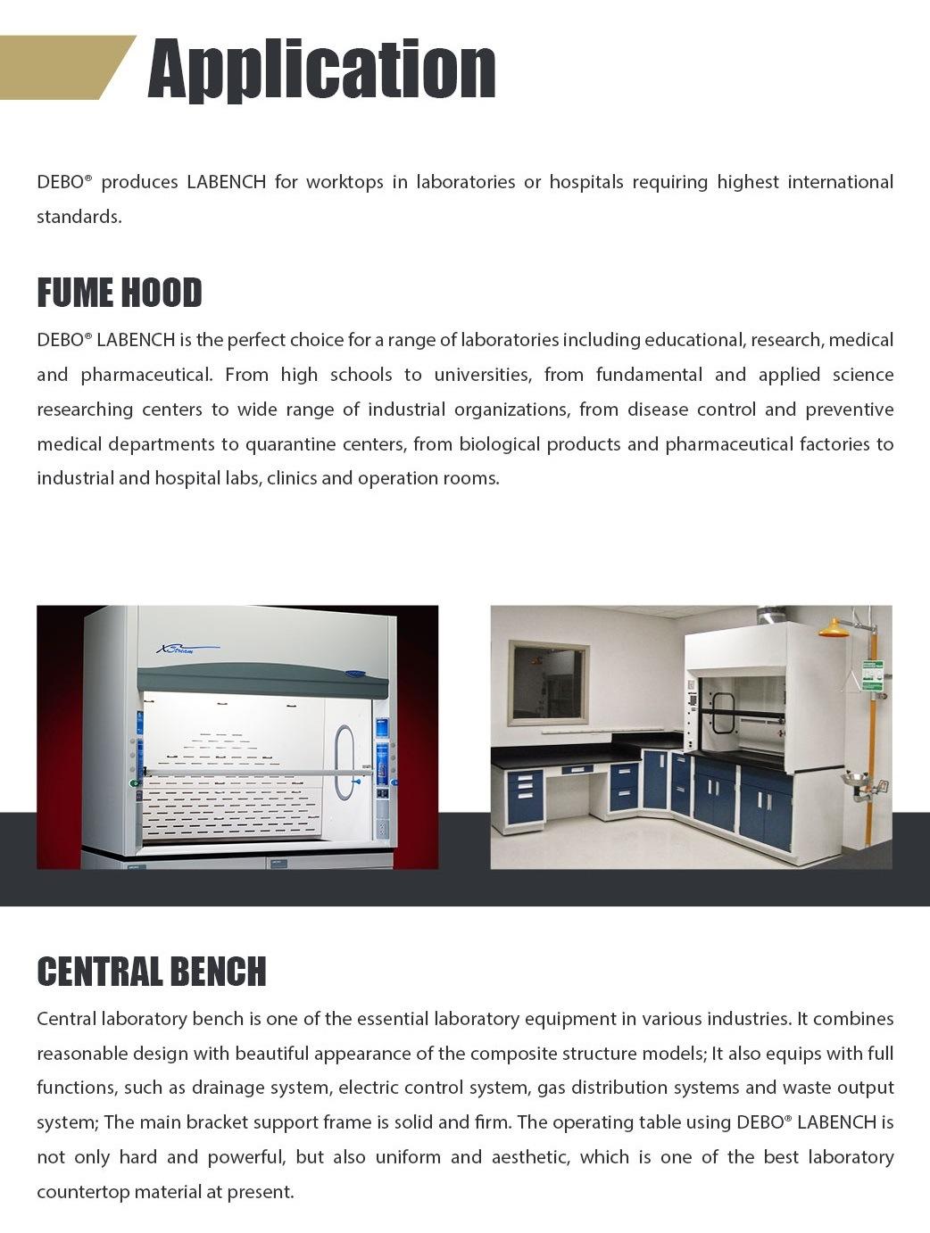 Modern Design Laboratory Furniture Labench with 12mm Thickness