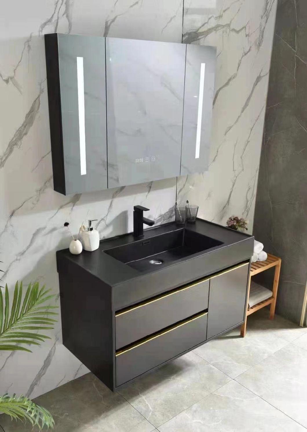 2022 Modern Melamine Bathroom Cabinet with LED Mirror