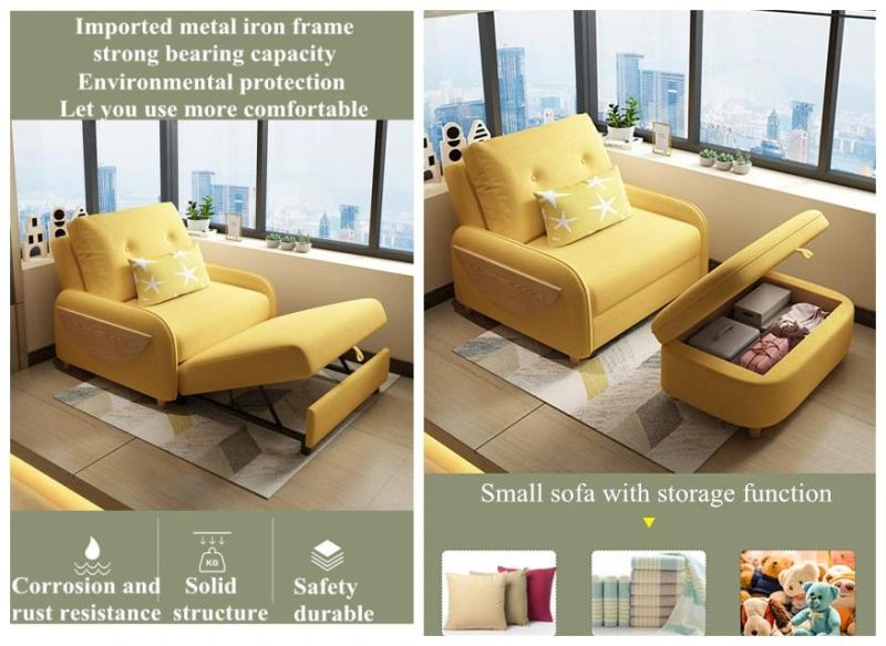 Multifunctional Sofa Bed Living Room Bedroom Study Dual-Use Small Apartment Foldable Net Red Small Sofa