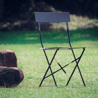 Modern Furniture Portable Outdoor Rust Resistant Folding Garden Seat Side Bistro Chair