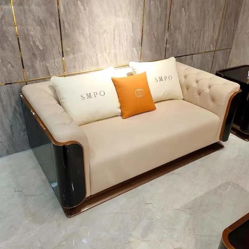 High End Big Size Modern Luxury Italian Home Furniture 3+2+1 Sofa Set Furniture Living Room Customized Genuine Leather Sofa