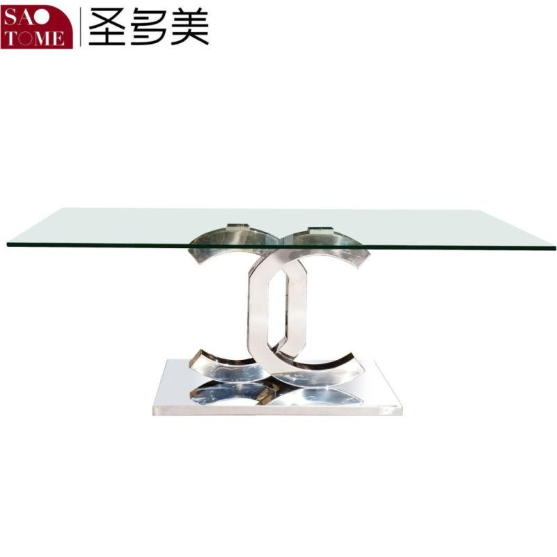 Living Room Furniture Simple Transparent Glass Coffee Table