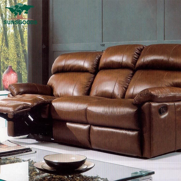 Chinese Sofa Furniture Factory Wholesale PU Leather Recliner Sofa Home Furniture