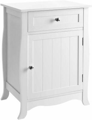 White Nightstand Bedroom Furniture with Large Capacity