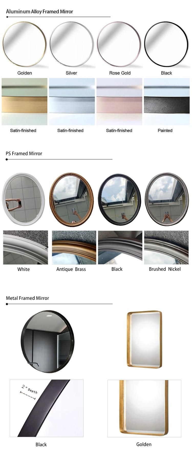 High Standard Durable Full Length Stand Advanced Design Bathroom Mirror with Good Service