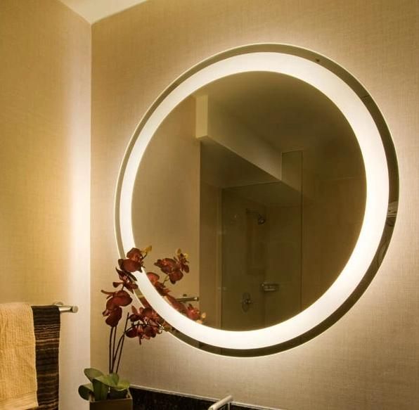 5mm Wall Mounted Clear Mirror Bathroom Hotel Sensor Switch Anti-Fog Smart LED Lighted Mirror