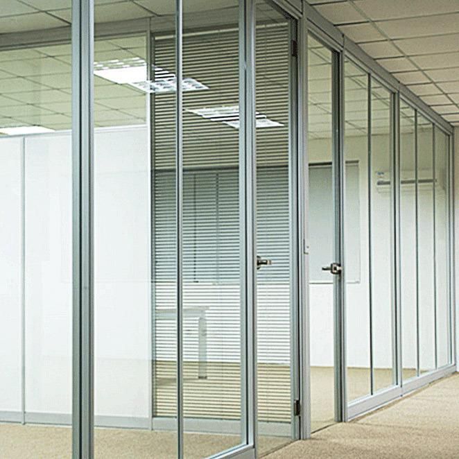 Modern Glass Partition 12mm Glass Aluminium Office Glass Partition