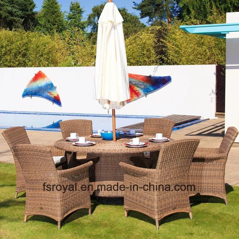 Modern Patio Garden Outdoor Rattan Furniture Resin Wicker Dining Table Chair Set