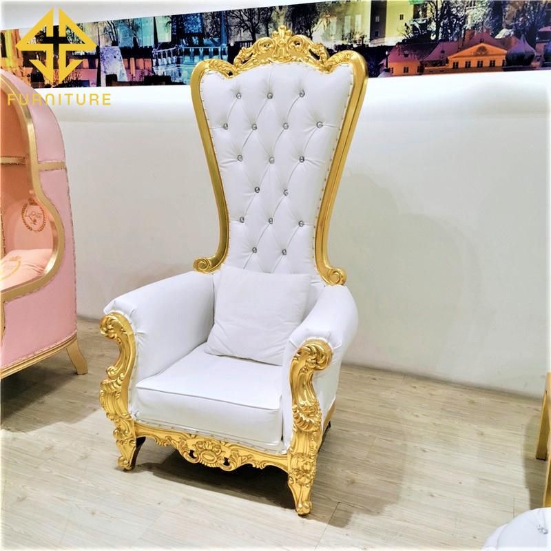 Modern Style Crystal Leather Single Chair Living Room Sofa for Wedding King Throne Chair