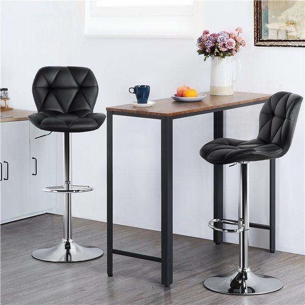 New Fashion Adjustable Swivel Gas Lift Ergonomic Back design Breathable PU Leather Seat Bar Chair Stool with Chromed Base