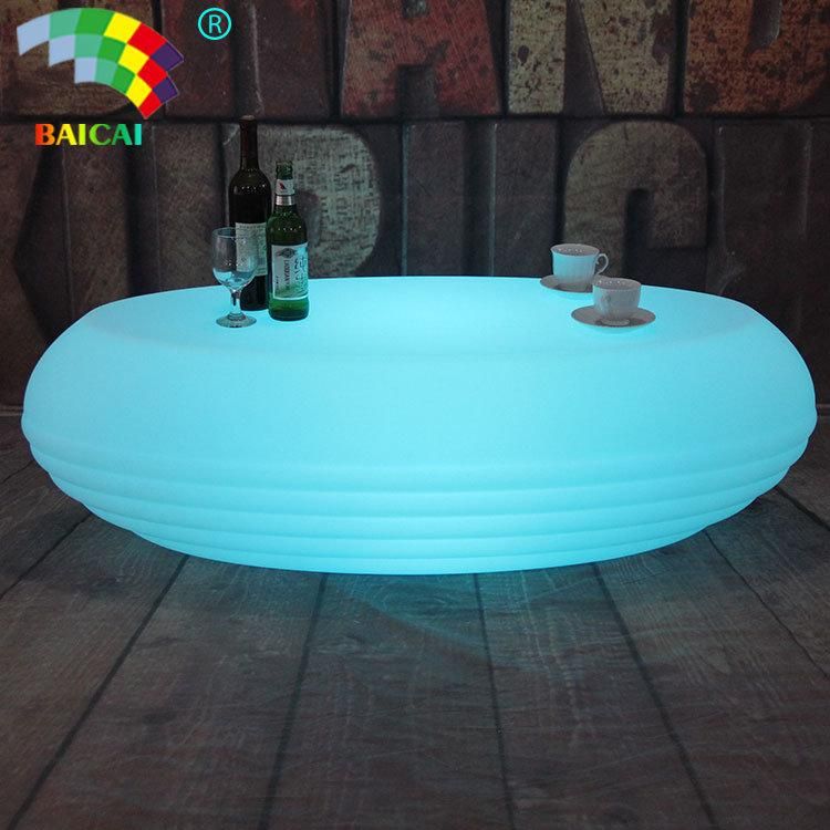 Plastic Modern Style Remote Control Multicolor LED Table