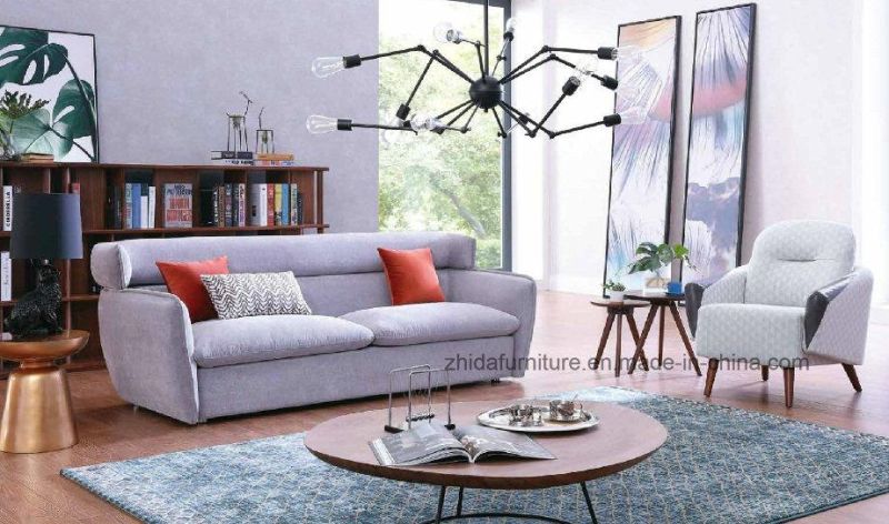 Zhida Home Furniture Wholesale Hot Sale Villa Living Room Modern L Shape Sofa Set Furniture Fabric Sectional Corner Sofa Couch