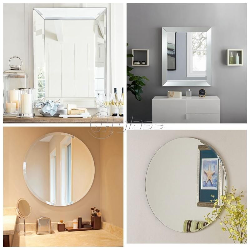 Round Deep Flat Metal Aluminum Alloy, Stainless Frame Bathroom Mirror for Home Decor