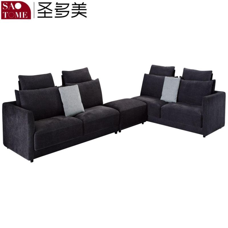 1+2+3 Modern Wooden Frame Living Room Leather Sofa