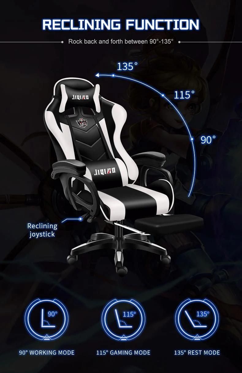 High Back Ergonomic Swivel Adjustable PU Leather Computer Silla Gamer Green Racing Gaming Chair