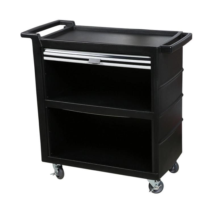 Hotel Food Service Trolley with PP Plastic Kitchen Plate Collector Cleaning Service Cart Chariot De Nettoyage