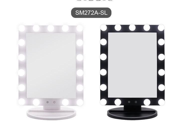 Fashion Beauty Hollywood Makeup LED Table Mirror with Swivel Viewing Angle