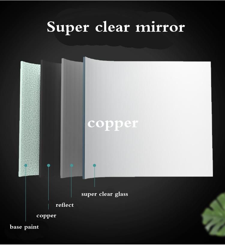 Stainless Steel Frame Wall Silver LED Mirror Bathroom Furniture