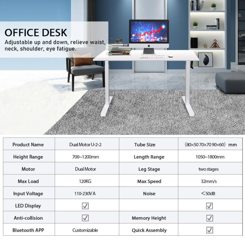 Dual Motor Ergoonomic Office Height Adjustable Standing Desk