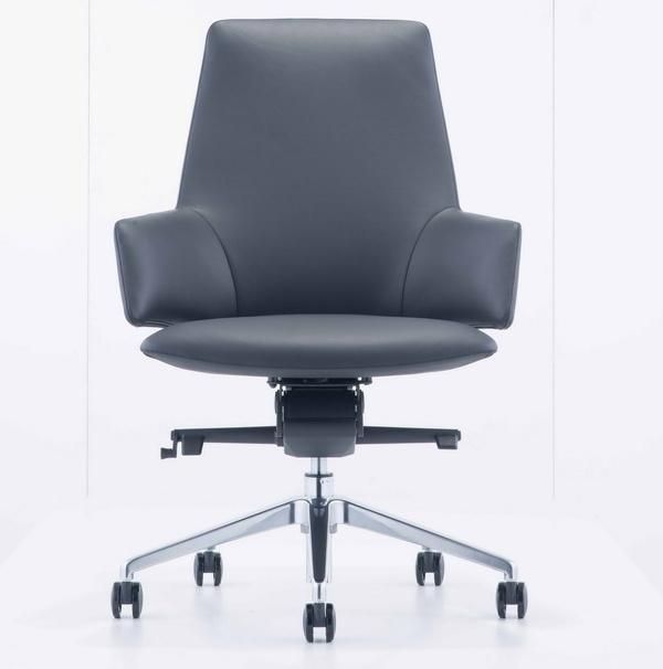 Modern Medium Back Ergonomic Rotary Leather Upholstery Stuff Office Chair